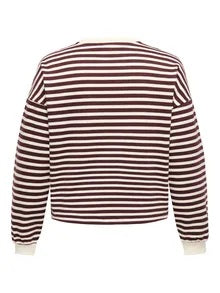 ONLY Carmakoma CARLIZA L/S PEARL PRINT BOX SWT JRS | Decadent Chocolate Egret + bliss pearl application