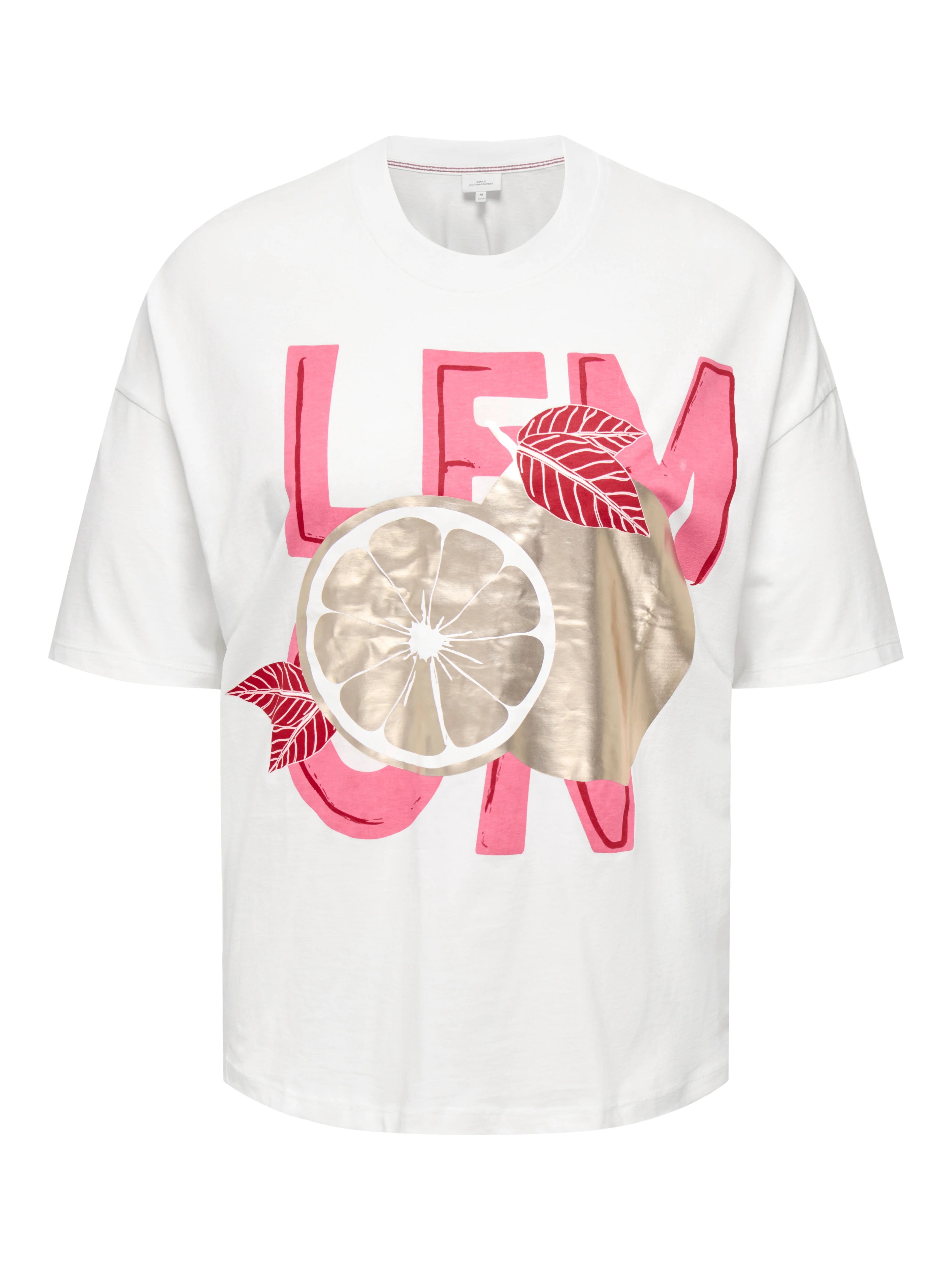 CARKOURTNEY SS O-NECK TEE JRS - Cloud Dancer Lemon