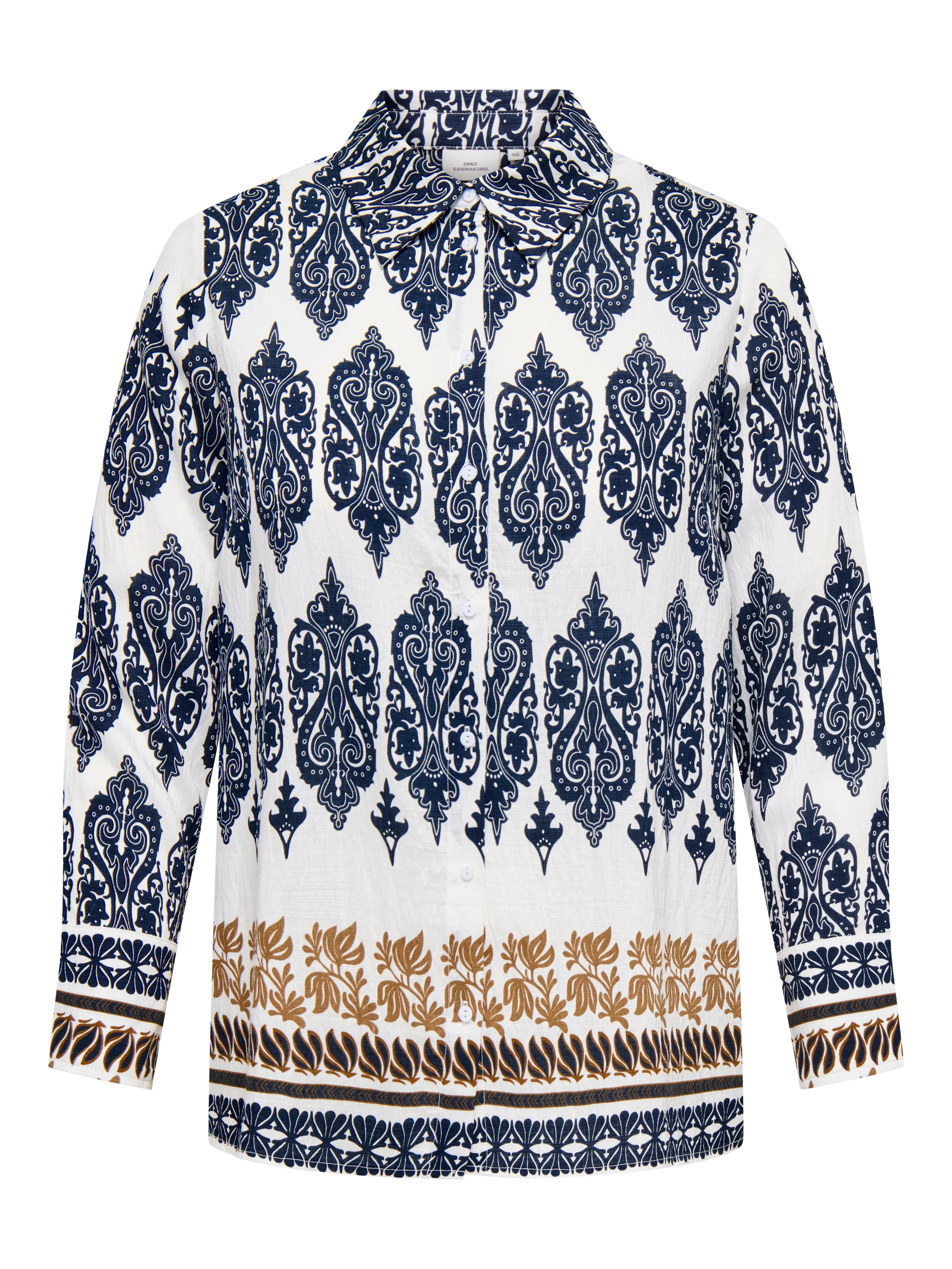 CARHAVANA L/S SHIRT AOP - Cloud Dancer ETHNIC
