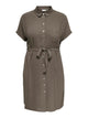 CARMETTA S/S V-NECK SH DRESS WVN NOOS - Walnut
