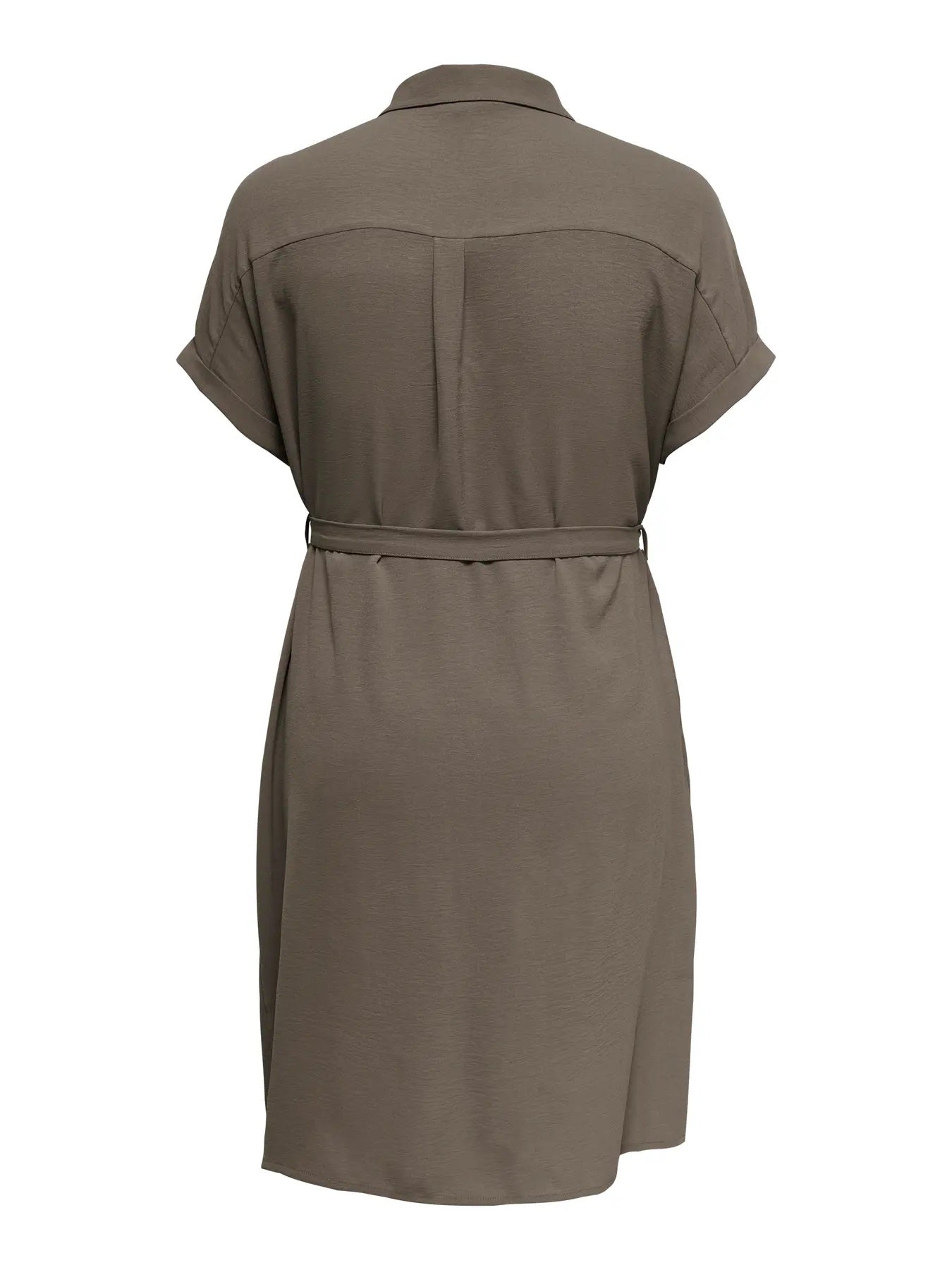 CARMETTA S/S V-NECK SH DRESS WVN NOOS - Walnut