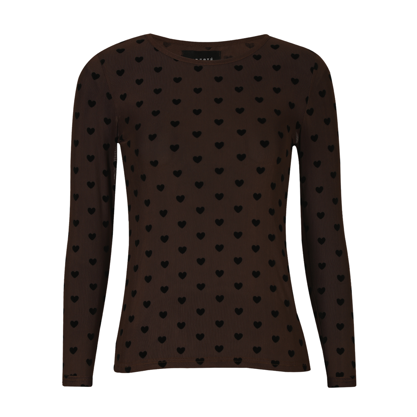 Liberté Mesh T-shirt | Dark Brown Black Flock Heart