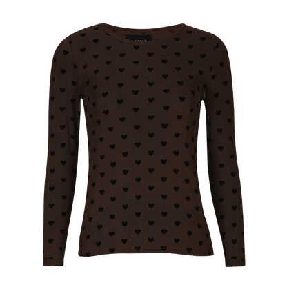Liberté Mesh T-shirt | Dark Brown Black Flock Heart