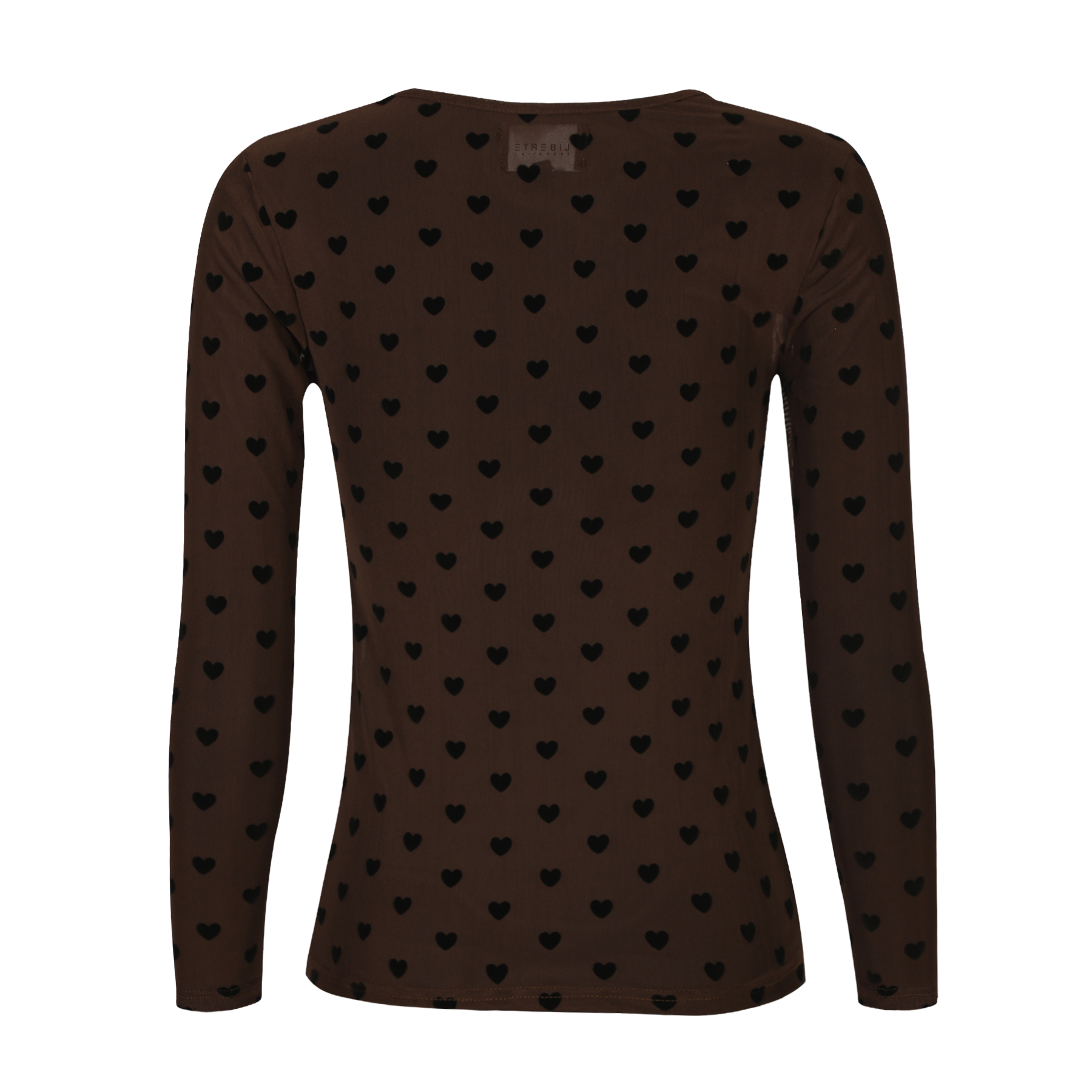 Liberté Mesh T-shirt | Dark Brown Black Flock Heart