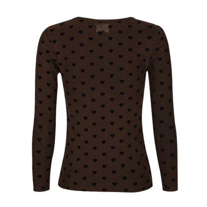 Liberté Mesh T-shirt | Dark Brown Black Flock Heart