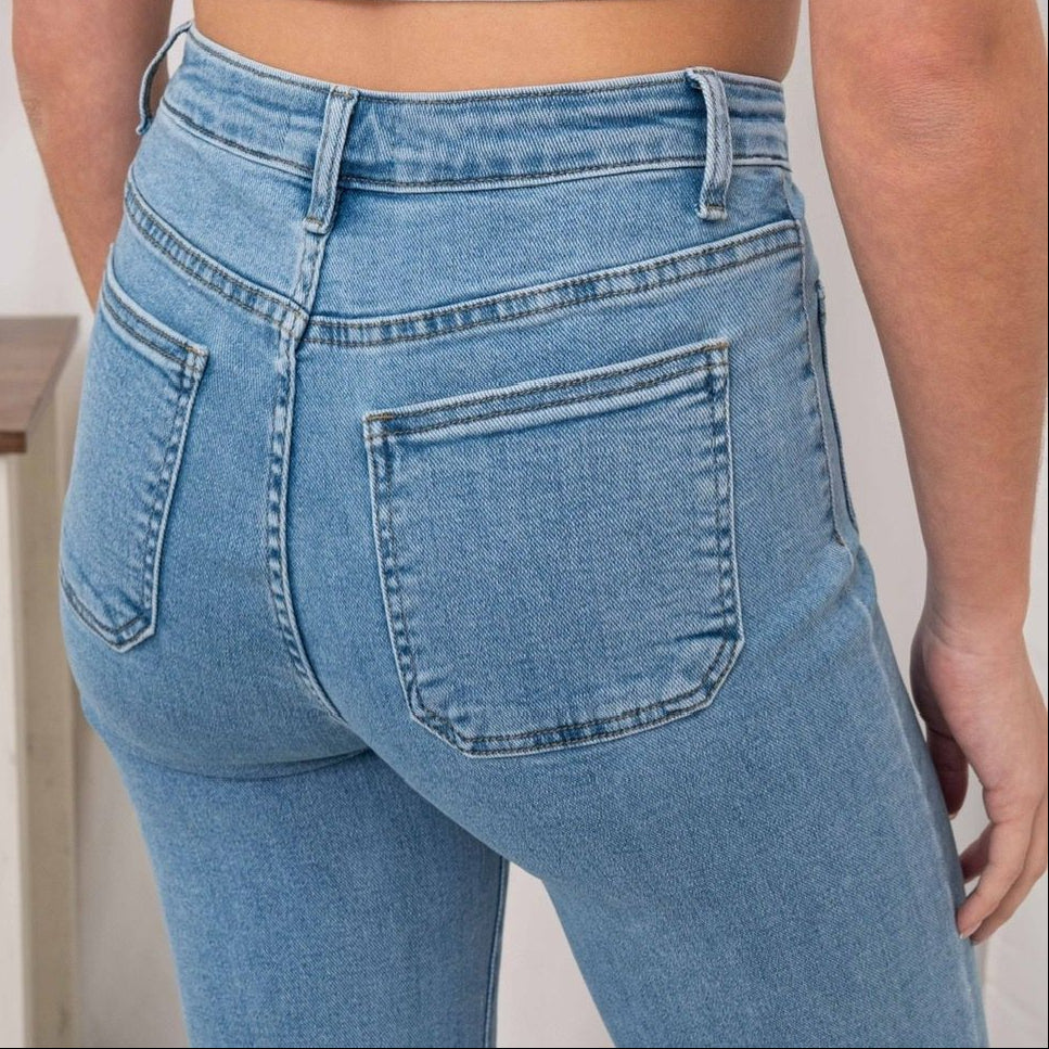 MIND by lene Jeans mit Knöpfen | helles Denim