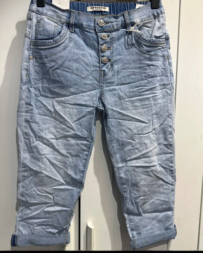 Karostar denim knickers med knapper og elastik i bag | KC2794