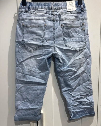 Karostar denim knickers med knapper og elastik i bag | KC2794