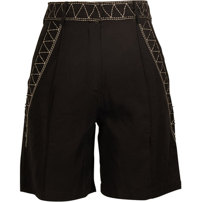 sorte shorts med broderidetaljer. NÜ Zanna Shorts Black