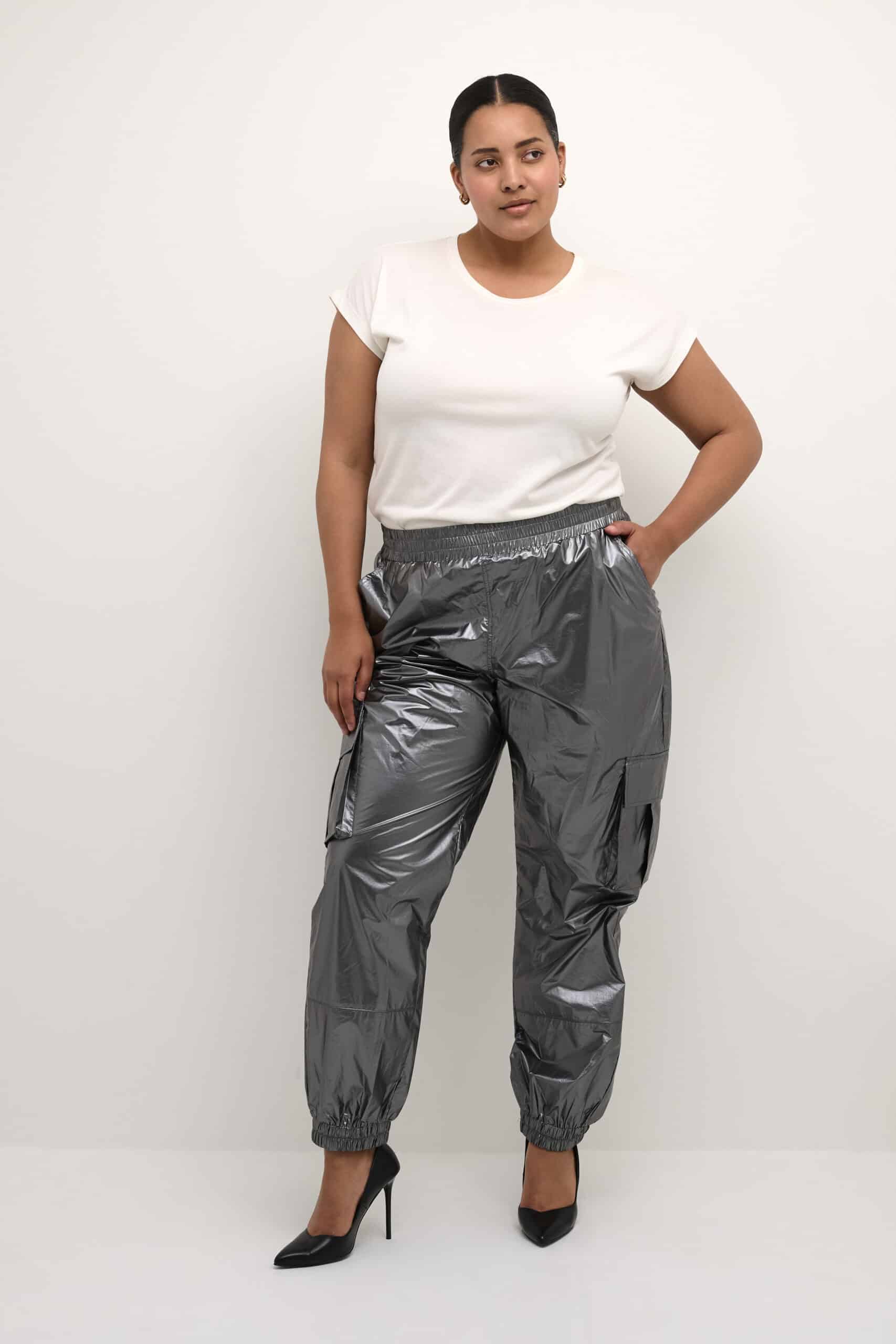 Kaffe Curve Grey Trousers | KCshenna Cargo Pants