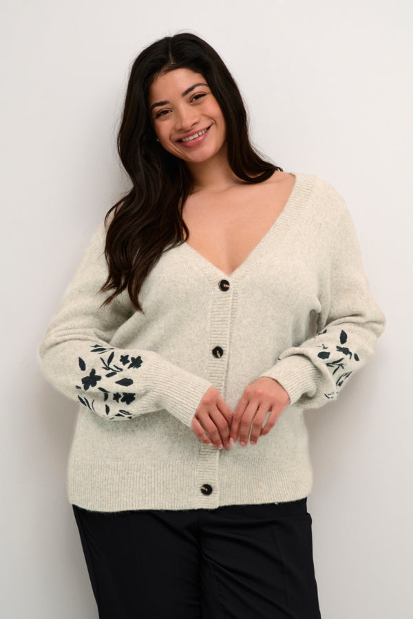 Kaffe Curve KClisetta Knit Cardigan strikket beige cardigan