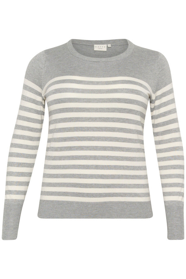 Kaffe Curve Grey KClizzy Striped Knit Pullover grå stribet strik