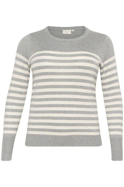 Kaffe Curve Grey KClizzy Striped Knit Pullover grå stribet strik
