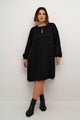 Kaffe Curve Black Deep KCjane Dress kort sort kjole lange ærmer