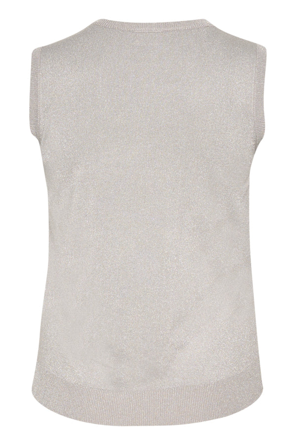 Kaffe Curve Grey KCregitta Slipover finstrikket grå top