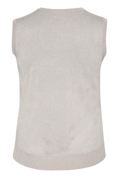 Kaffe Curve Grey KCregitta Slipover finstrikket grå top