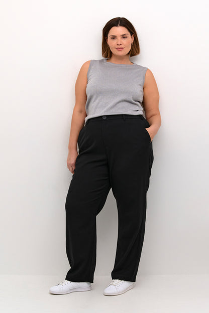 Kaffe Curve Grey KCregitta Slipover finstrikket grå top