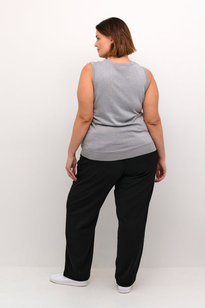 Kaffe Curve Grey KCregitta Slipover finstrikket grå top