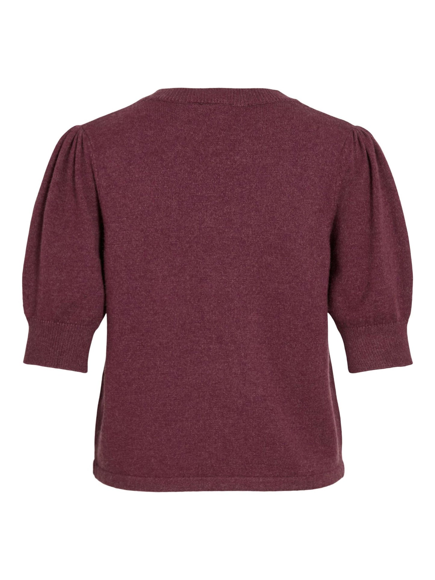 VILA VIRIL KORTÆRMET STRIKKET TOP  | Fig melange