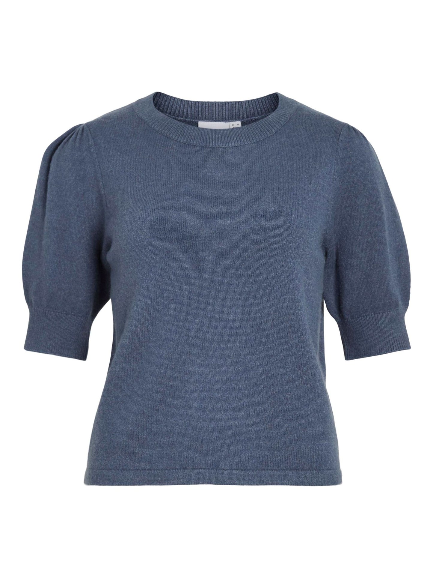 VILA VIRIL KORTÆRMET STRIKKET TOP  | Vintage Indigo