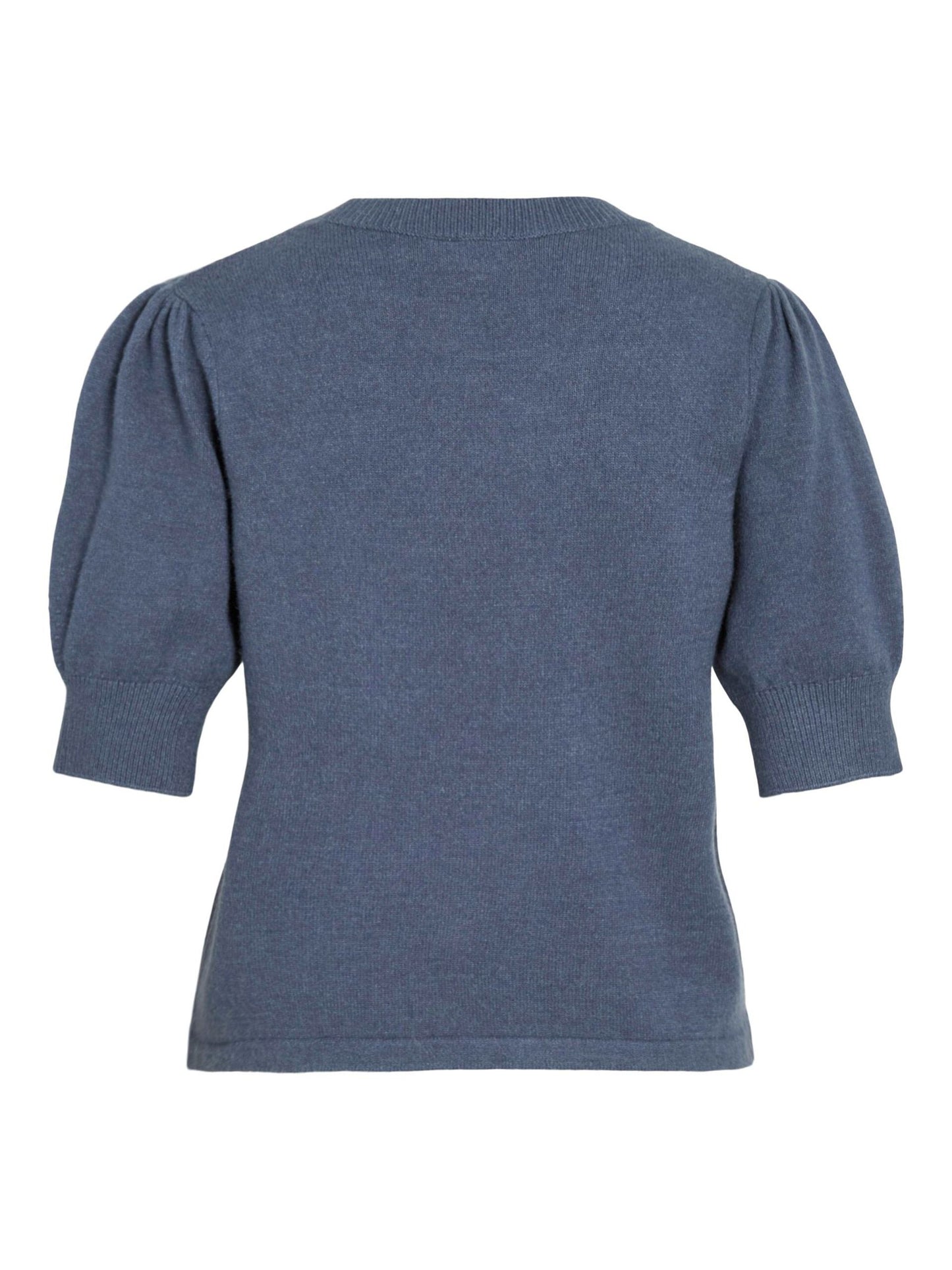 VILA VIRIL KORTÆRMET STRIKKET TOP  | Vintage Indigo