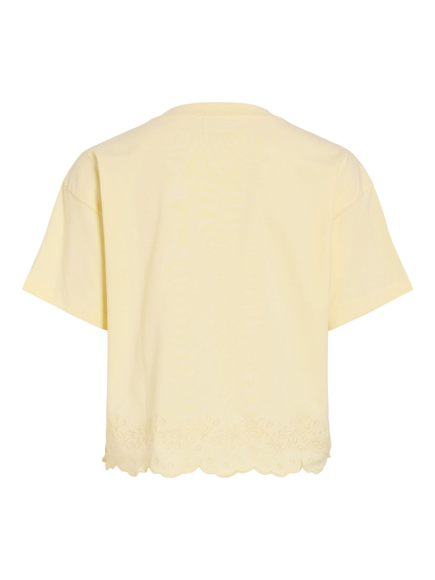 VINORANI EMB O-NECK S/S T-SHIRT - Yellow