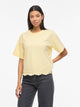 VINORANI EMB O-NECK S/S T-SHIRT - Yellow