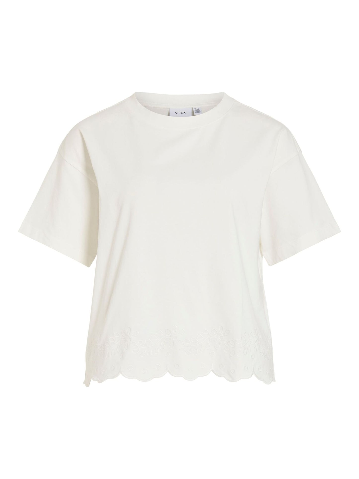 VINORANI EMB O-NECK S/S T-SHIRT - White