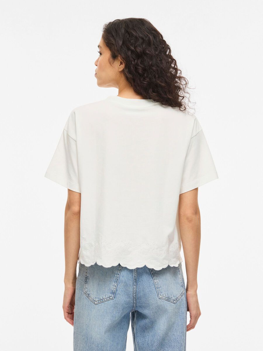 VINORANI EMB O-NECK S/S T-SHIRT - White