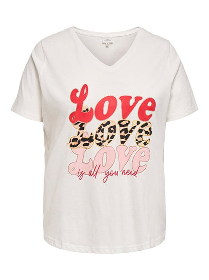 Only Carmakoma - Carmaebell - T-shirt - Cloud Dancer