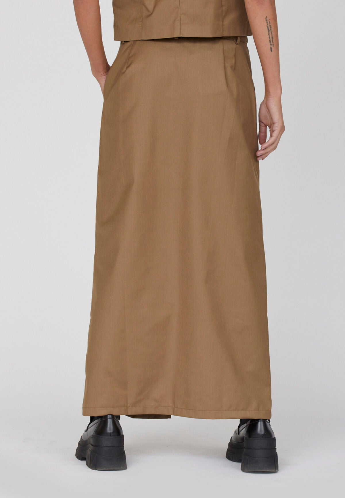 Sisters Point lang brun nederdel ELAMA-SK2 Taupe