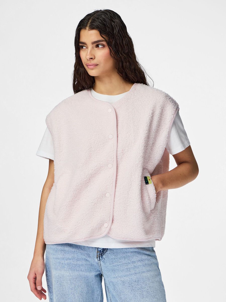 PCKATTY TEDDY VEST NOOS BC - Pink Marshmallow