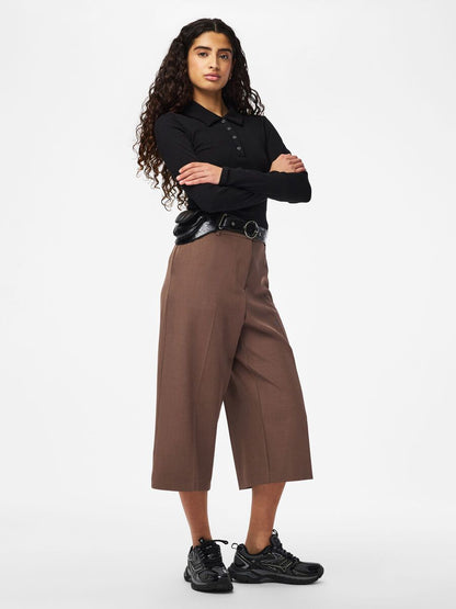 PCBLOSSOM CULOTTE PANTS - Braun