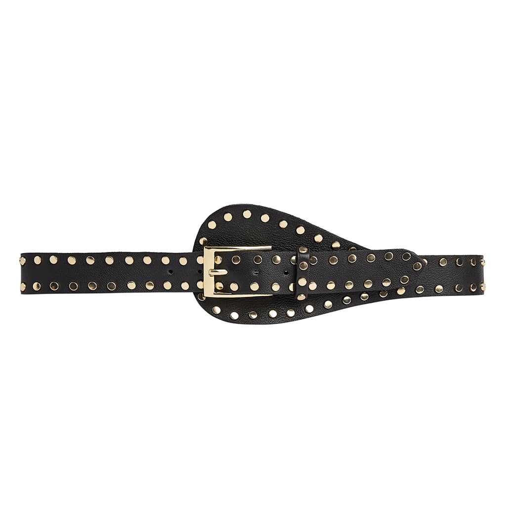 DEPECHE - Studded waist belt - 190 Black/Gold