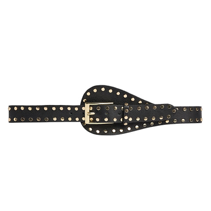 DEPECHE - Studded waist belt - 190 Black/Gold