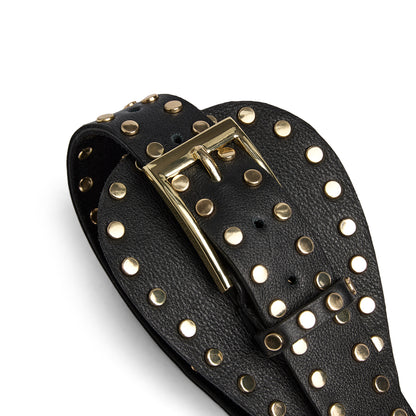 DEPECHE - Studded waist belt - 190 Black/Gold