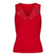 Rød rib top med v-hals blondekant Tim & Simonsen Belen rib v-lace Top | Rosso