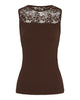 brun ribbet top med blonder Tim & Simonsen Nancy rib Top Cioccolato