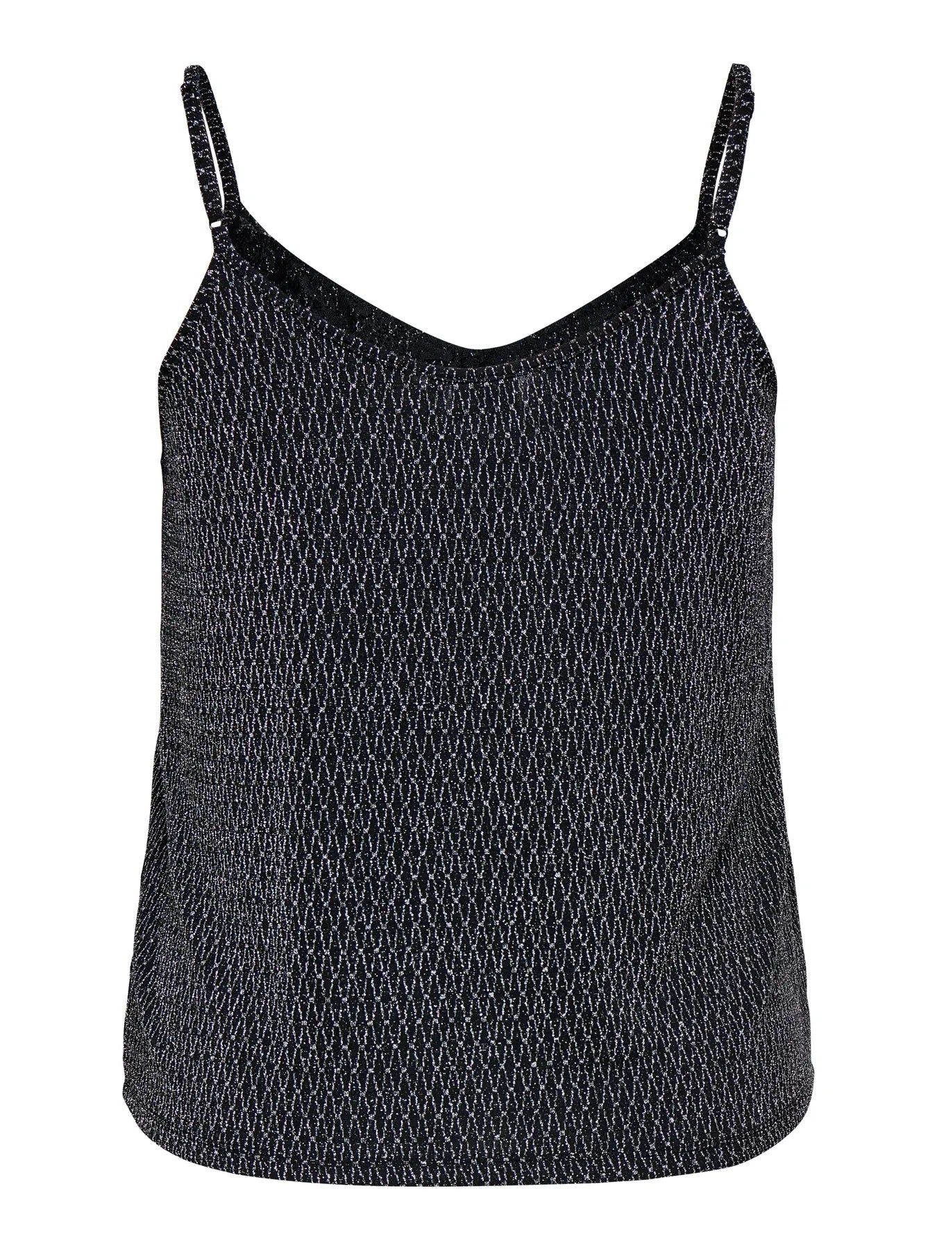 ONLY Carmakoma CARCAROL Glitter Singlet | Black Silver Harlekin