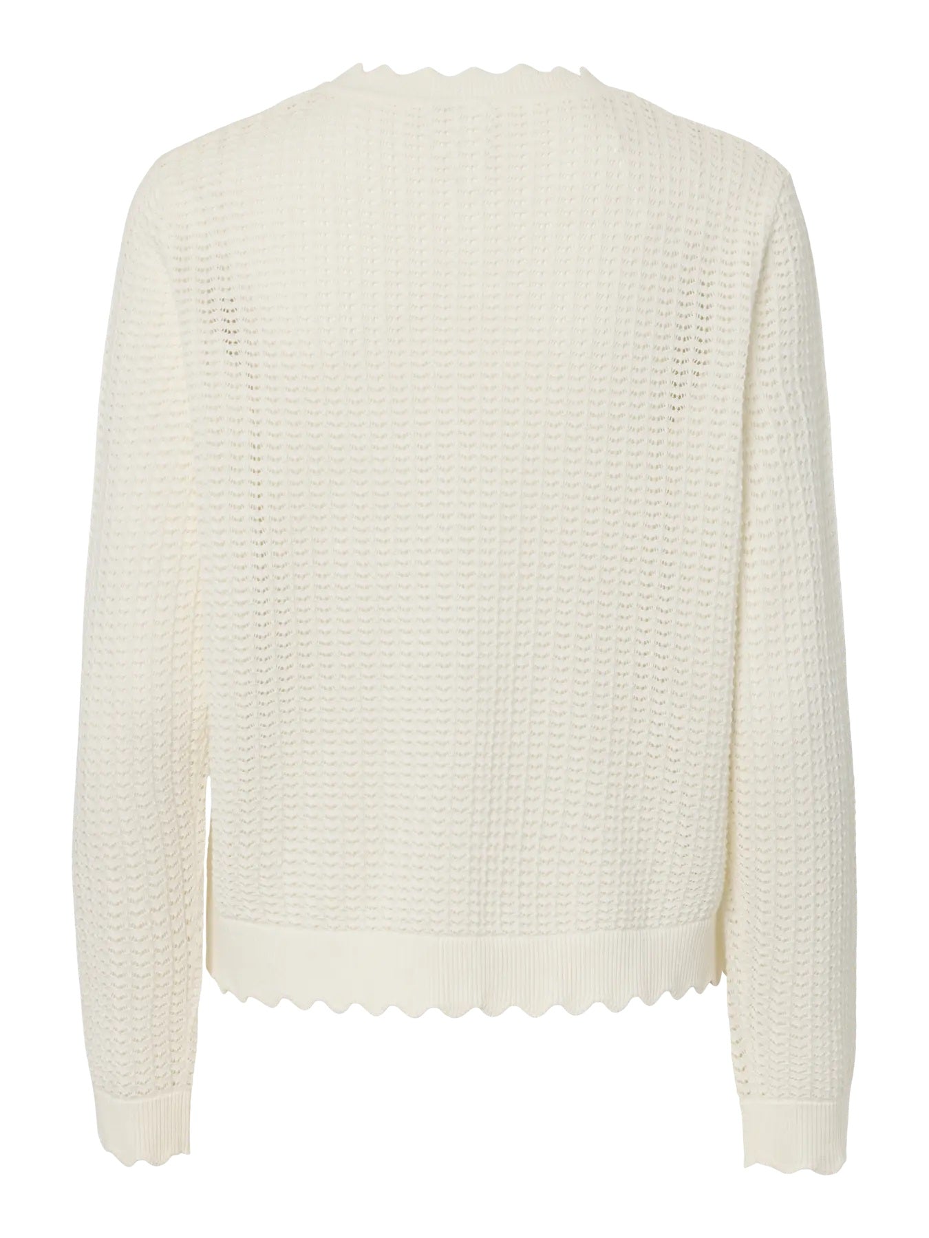 PCSCOUT LS O-NECK KNIT CARDIGAN MSA BC - Cloud Dancer