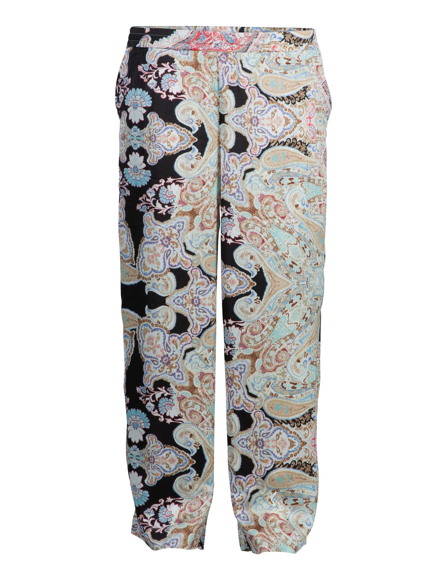 Zoey plussize bukser med print LENA PANTS 000 Black print mix