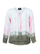 Zoey langærmet bluse pink grøn hvid tie dye mønster KARLA BLOUSE pink mix