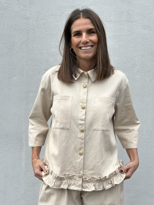 GASPAR Vigo Canvas Shirt - Beige