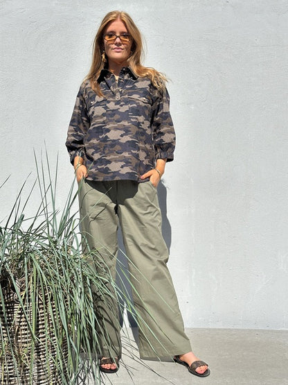 Gaspar Express - Honolulu Poplin -Dusty Green