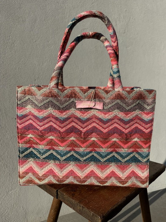 Tote Bag Jacquard - Pink