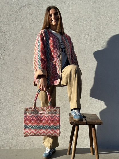 Tote Bag Jacquard - Pink