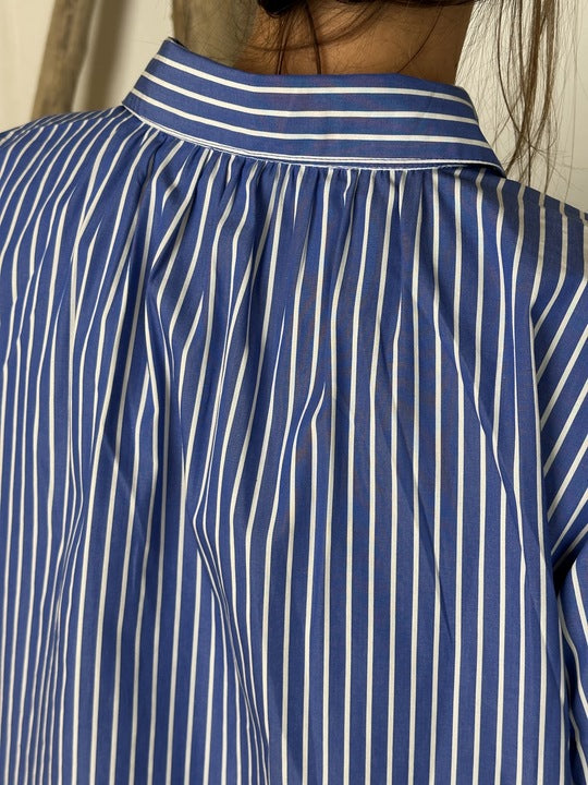 GASPAR Porto Stripe Blouse - Blue – by lene
