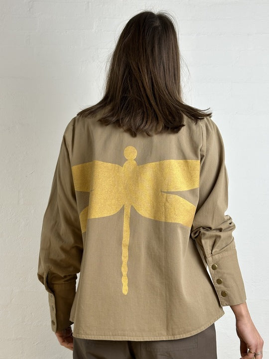 GASPAR Lyon Canvas Shirt - Sand