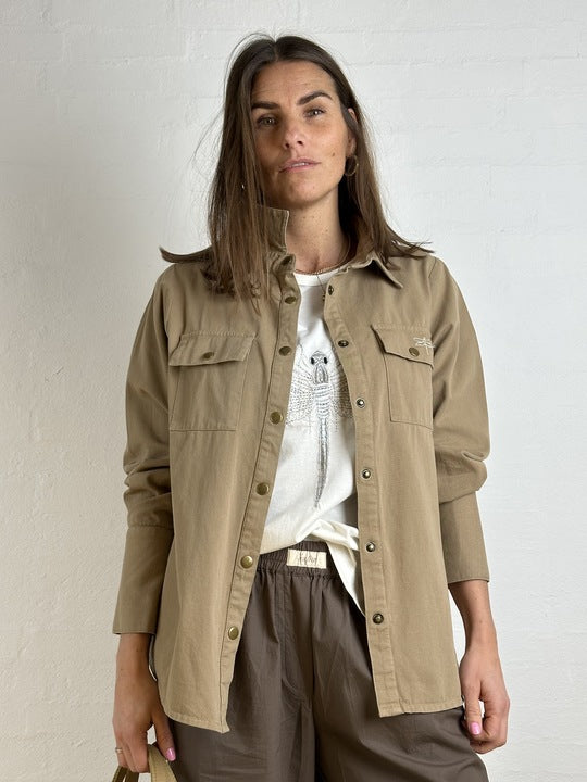 GASPAR Lyon Canvas Shirt - Sand