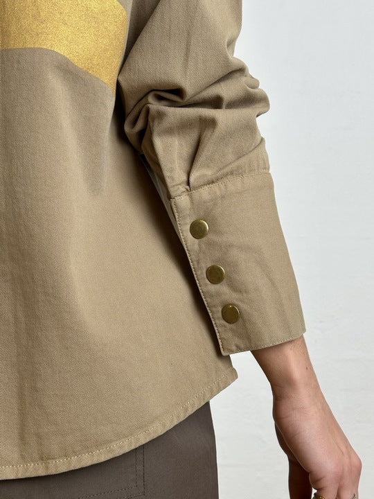 GASPAR Lyon Canvas Shirt - Sand